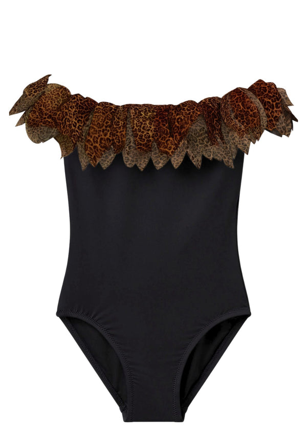 stella cove Black Swimsuit with Animal Print