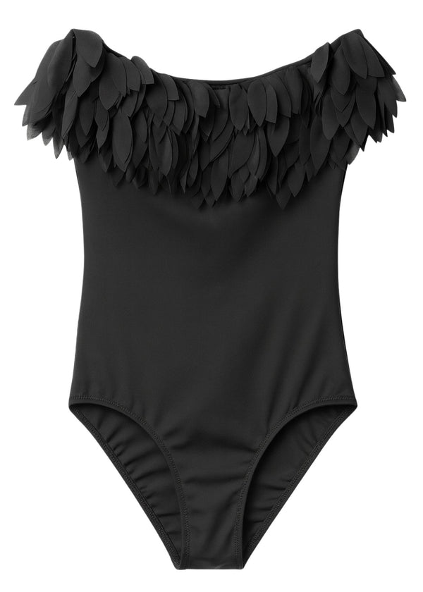 Stella Cove Black Swimsuit With Petals