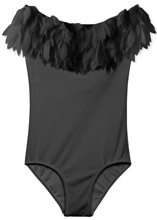 stella cove Black Swimsuit with Petals