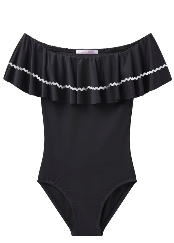 Stella Cove Black Swimsuit With Ric Rac