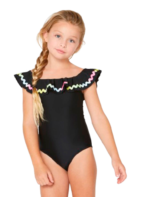 Stella Cove Black Swimsuit With Ric Rac