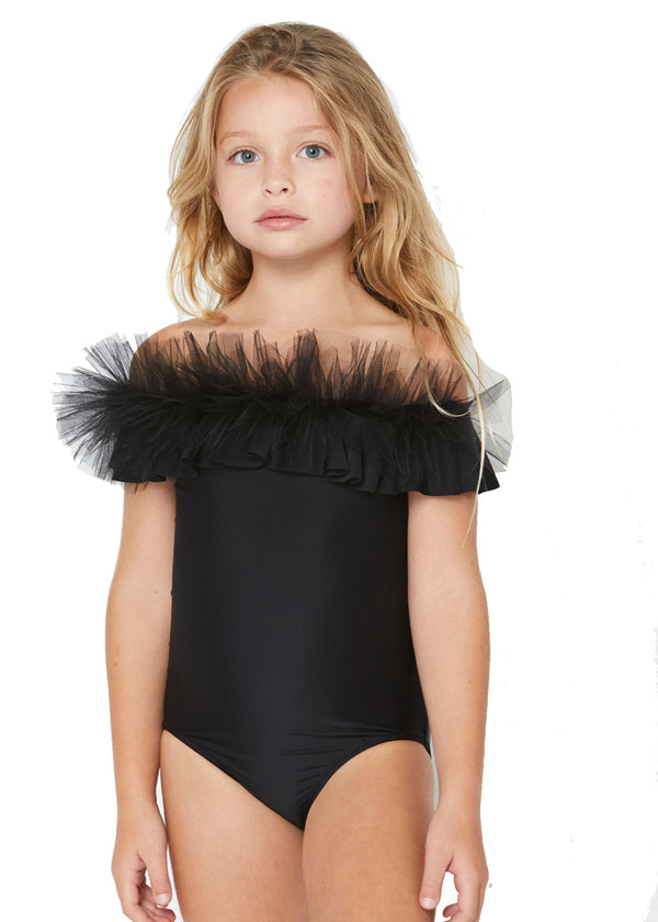 Stella Cove Black Swimsuit With Tulle