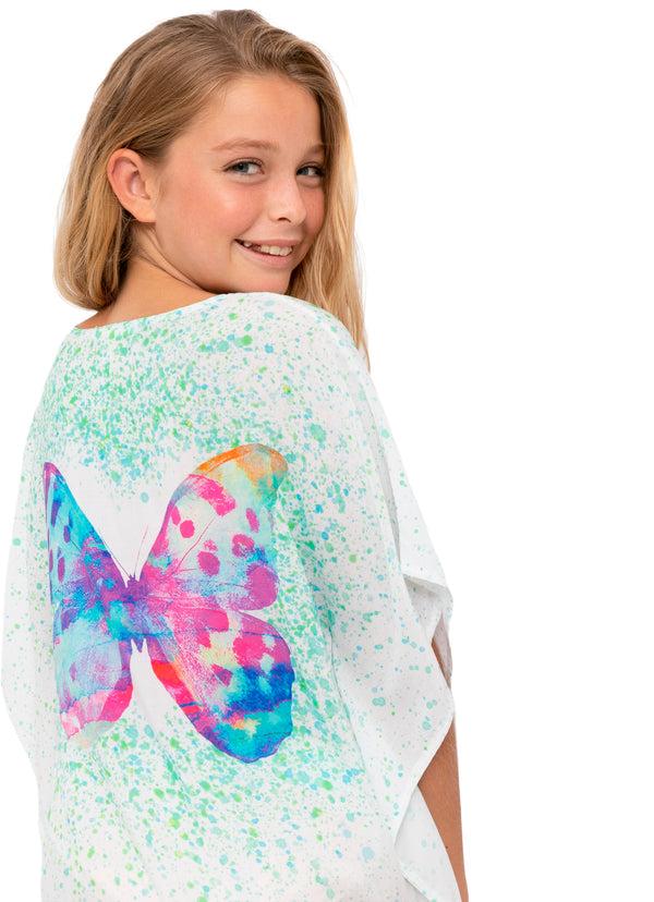 Stella Cove Butterfly Mint Splash Cover Up