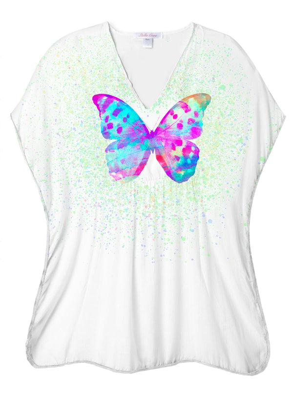 Stella Cove Butterfly Mint Splash Cover Up
