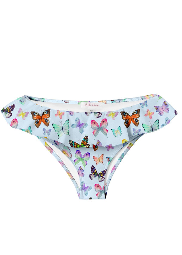 stella cove Butterfly Ruffle Bottom Bikini