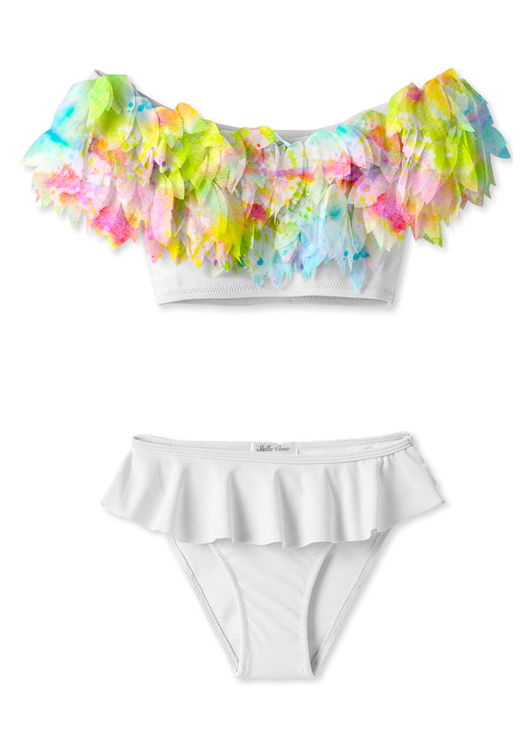 stella cove Citrus Petal White Bikini