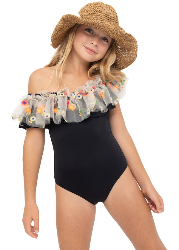 Stella Cove Floral Bathing Suit For Girls