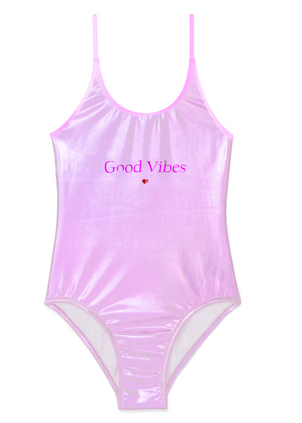 stella cove Good Vibes Metallic Pink Swimsuit