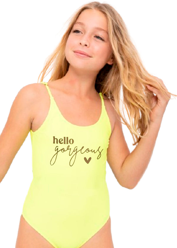 Stella Cove Hello Gorgeous Neon Yellow Swimsuit