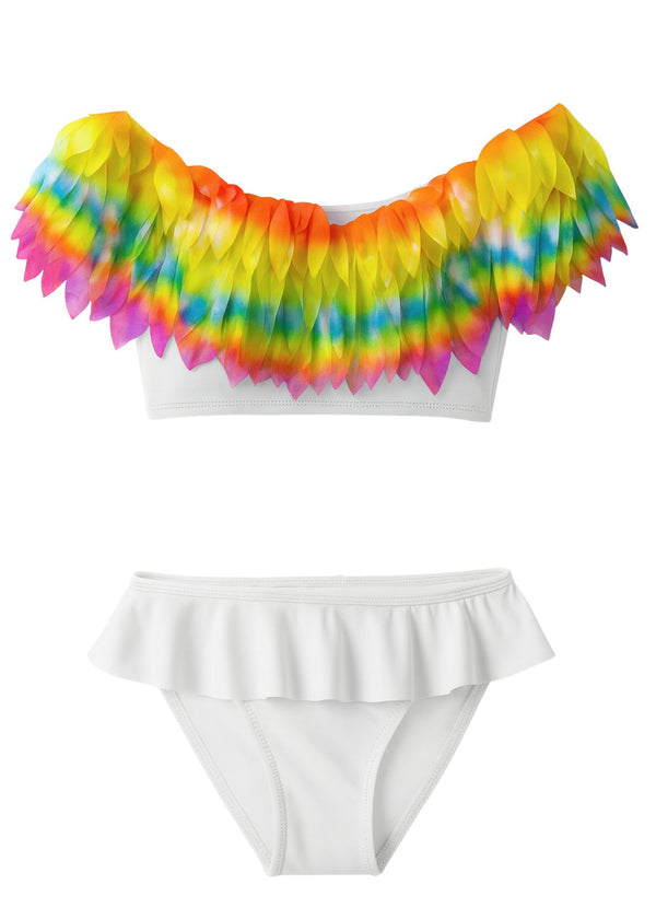 Stella Cove I Love You Forever Petals White Bikini