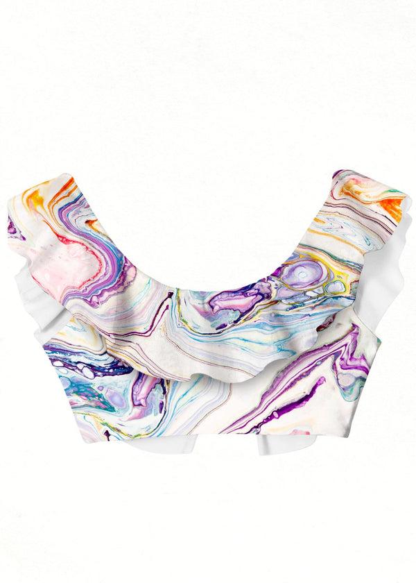 stella cove Marble Ice Cream Ruffle Top