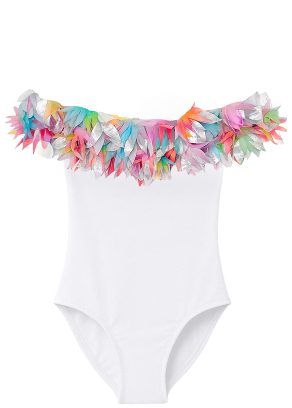 stella cove Mixed Petals White Swimsuit