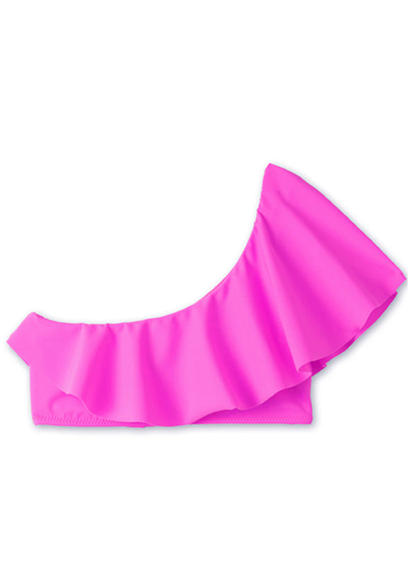 Stella Cove Neon Pink One Shoulder Bikini Top