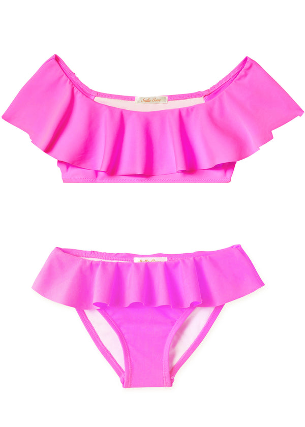 stella cove Neon Pink Ruffle Bikini