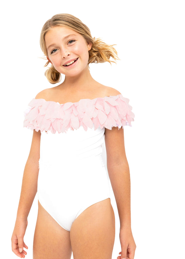 Stella Cove Pink Petal White Swimsuit