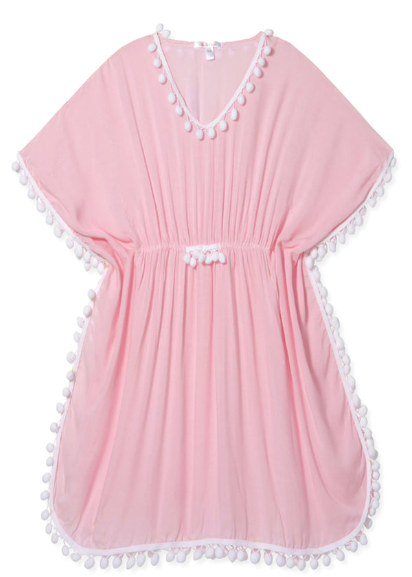 stella cove Pink Poncho with White Pompom