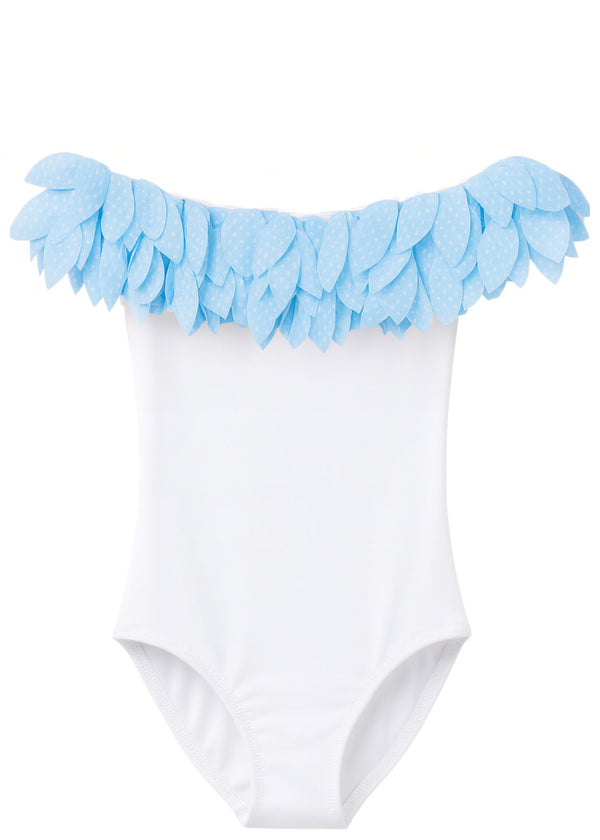 Stella Cove Polka Dot Petals White Swimsuit