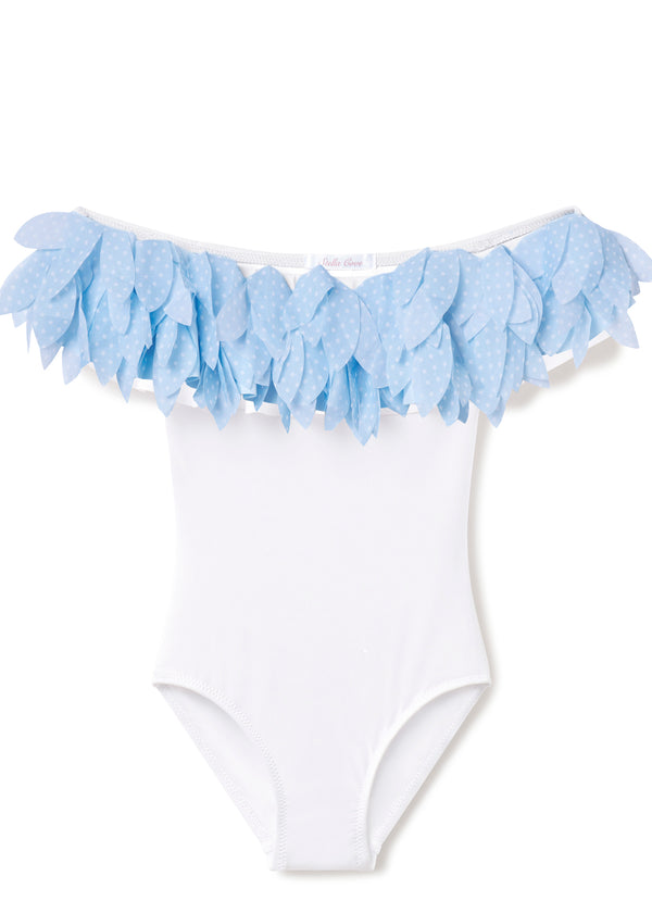 stella cove Polka Dot Petals White Swimsuit