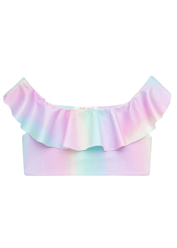 stella cove Rainbow Ruffle Bikini Top