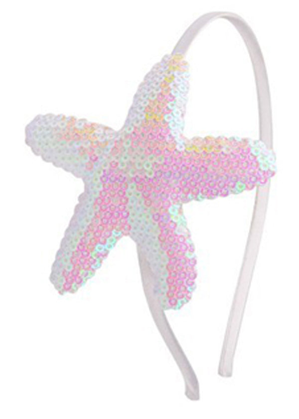 Stella Cove Sequin Star Fish Headband White