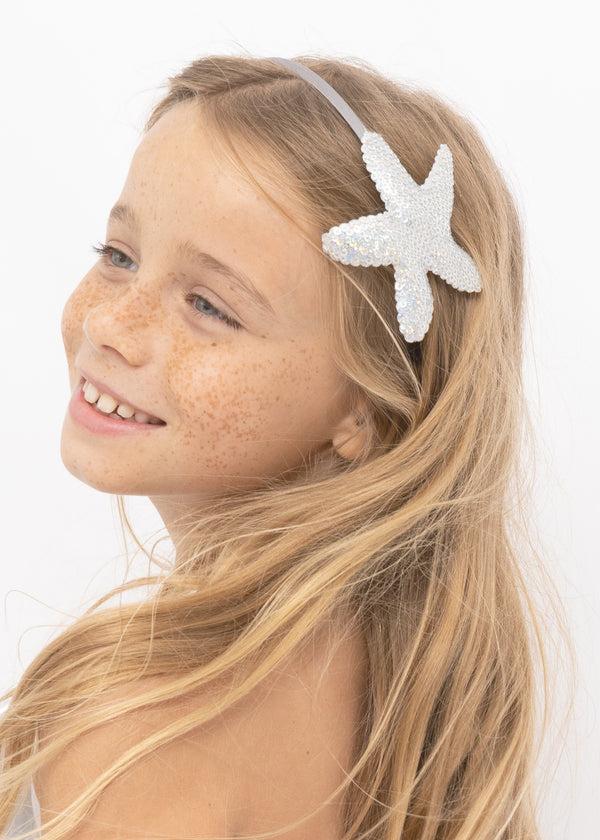 Stella Cove Silver Sequin Starfish Headband