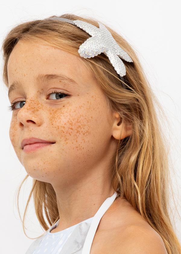 Stella Cove Silver Sequin Starfish Headband