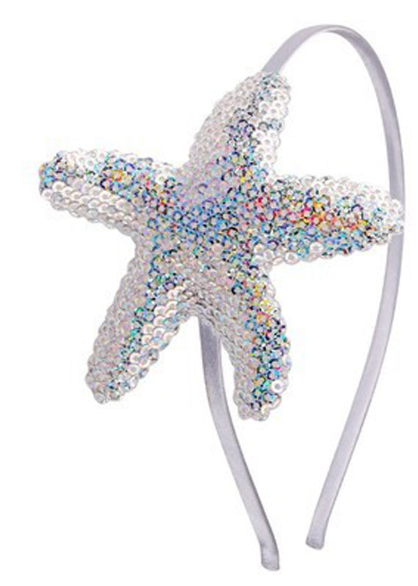 Stella Cove Silver Sequin Starfish Headband
