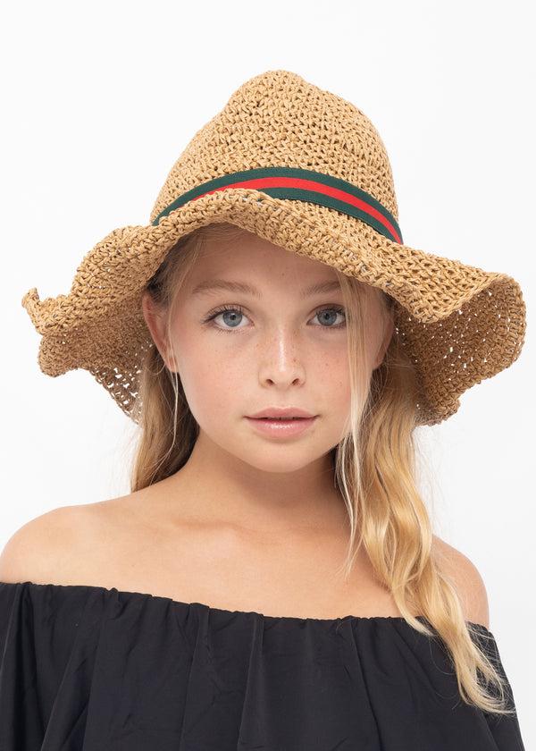 stella cove Straw Hat with Stripe