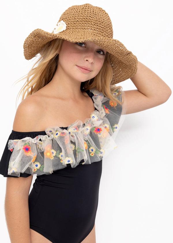 Stella Cove Straw Hat With Sun Flower Crochet