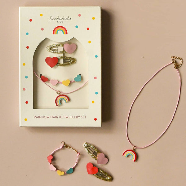 Stella Cove Vintage Rainbow Hair & Jewellery Set