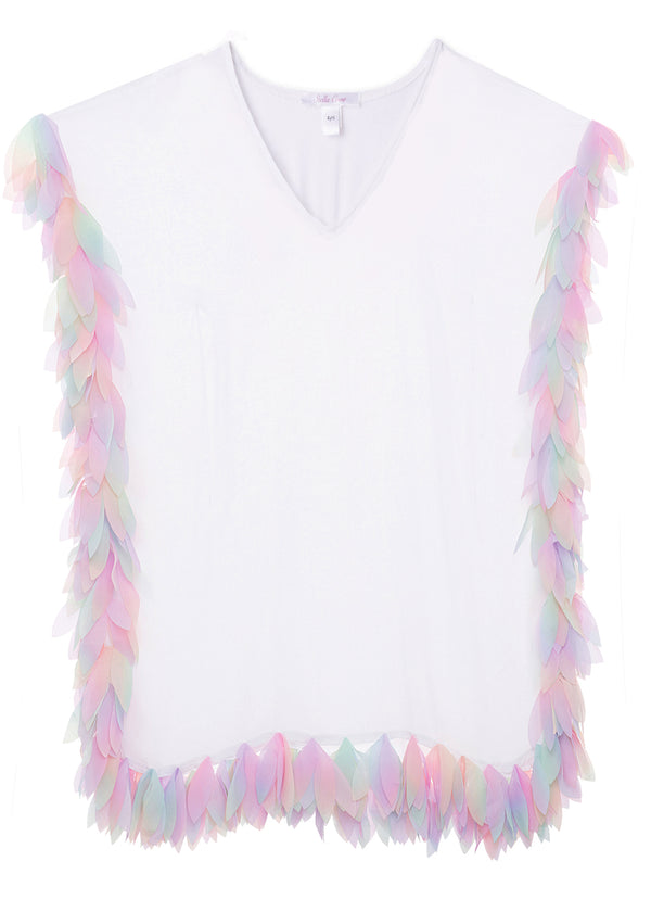 stella cove White Cover-Up with Unicorn Petals