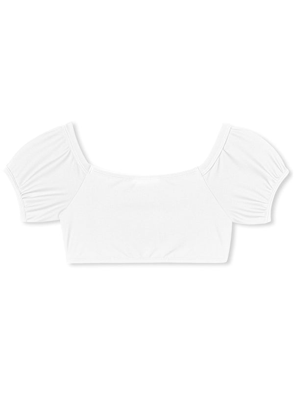 stella cove White Puff Sleeve Bikini Top