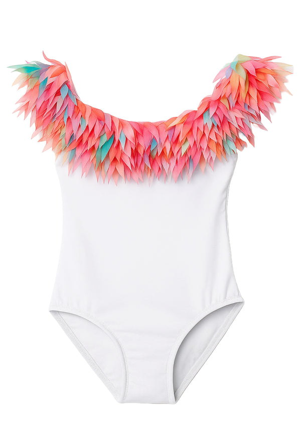 stella cove White Swimsuit with Sugar Skies Petals