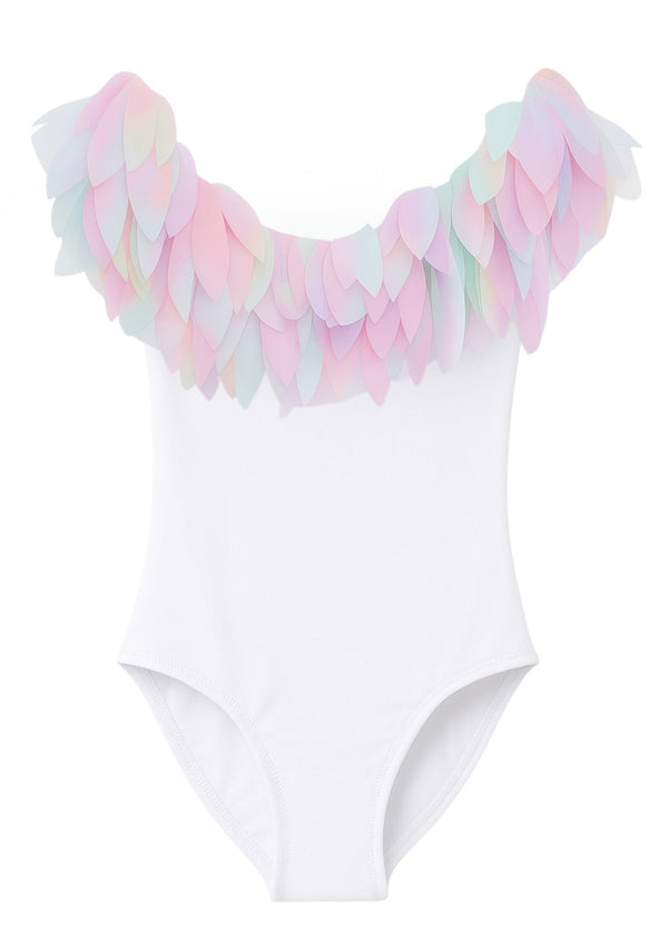 Stella Cove White Swimsuit With Unicorn Petals
