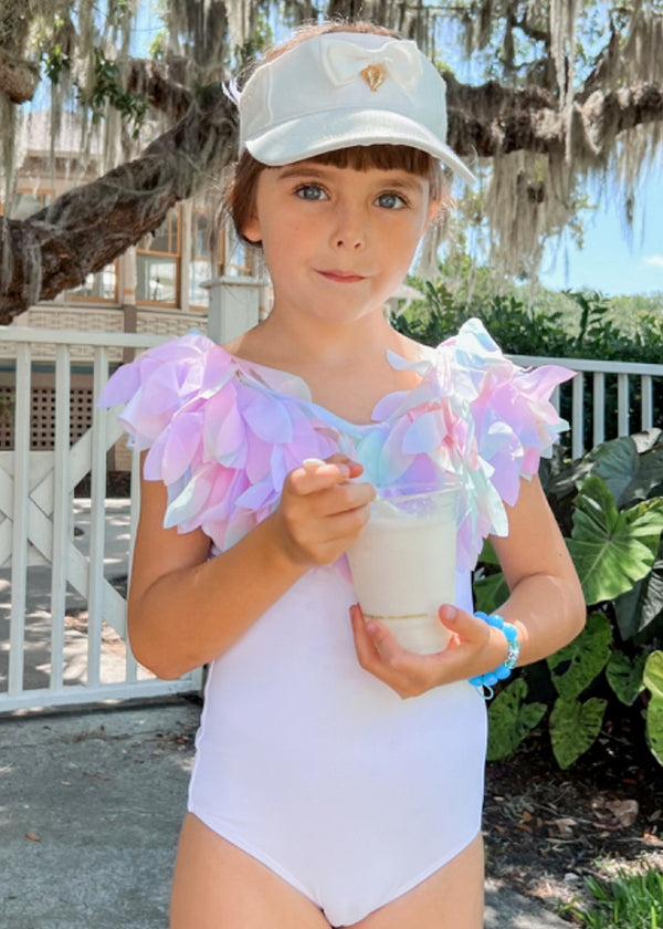 Stella Cove White Swimsuit With Unicorn Petals