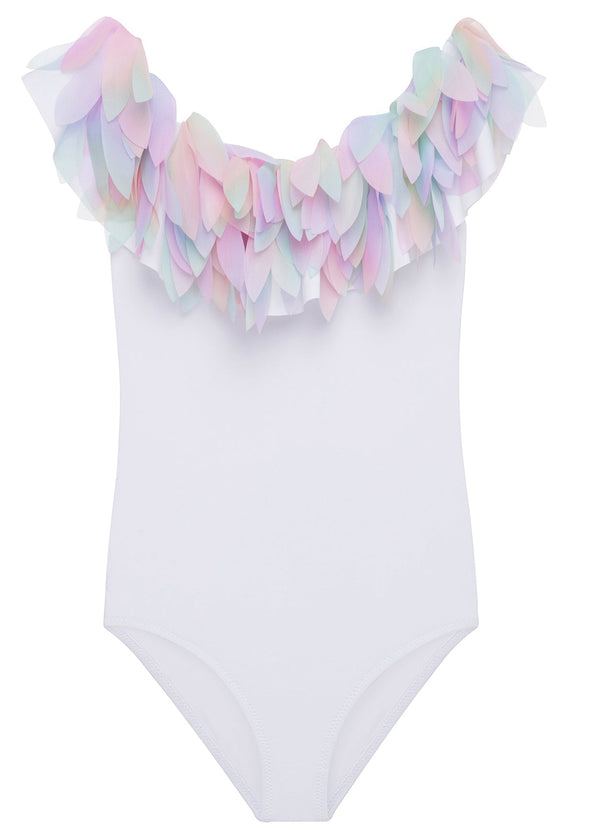 stella cove White Swimsuit with Unicorn Petals