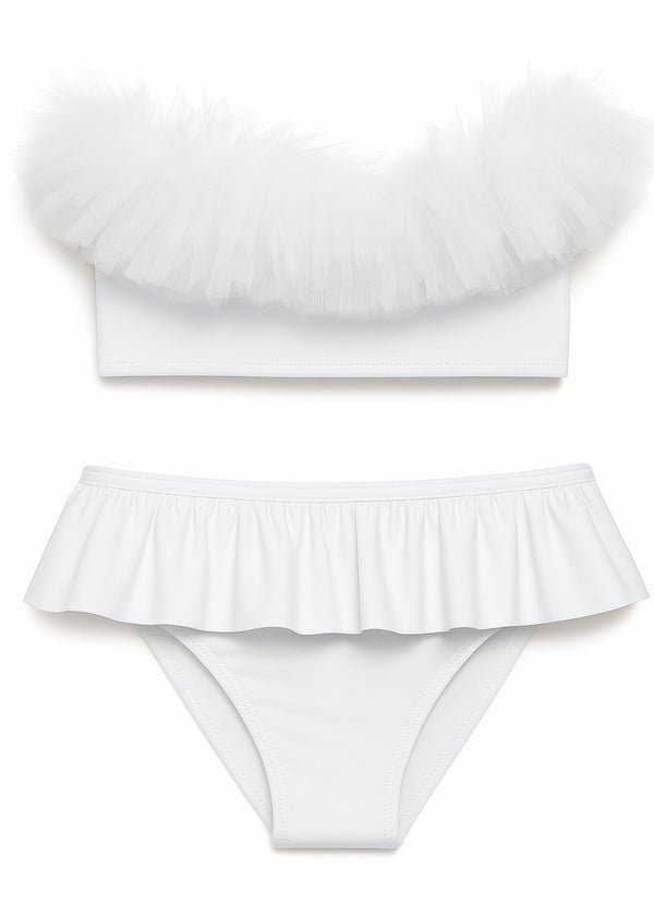 stella cove White Tulle Bikini