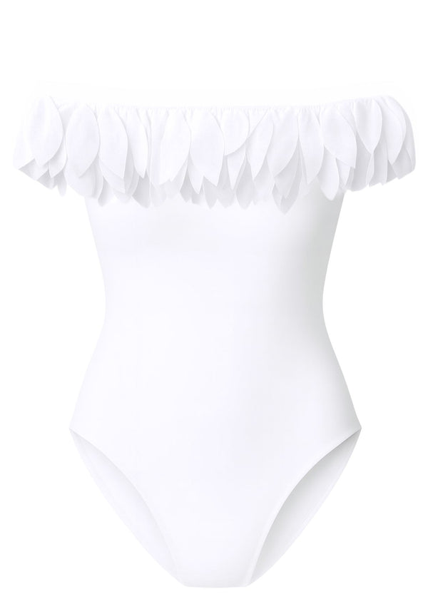 stella cove Womens White Petal Swimsuit