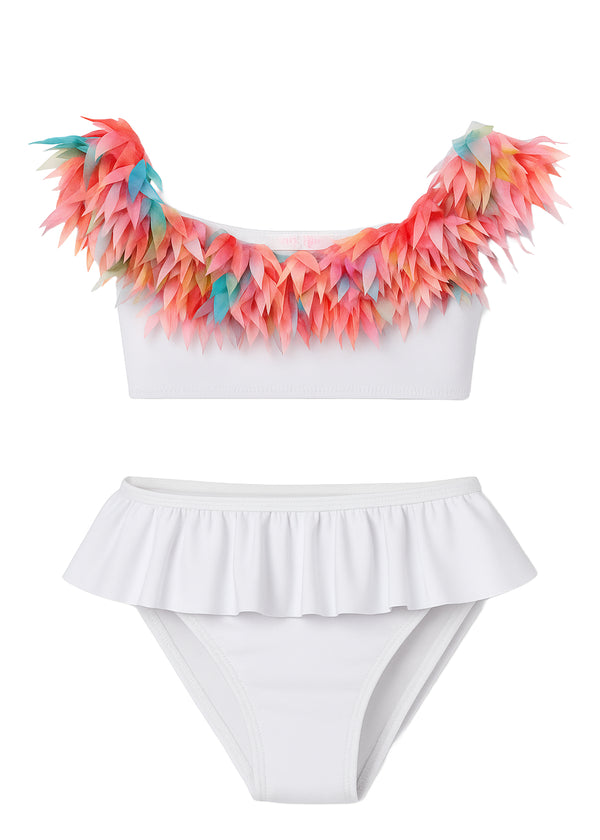 stella cove White Draped Bikini with Sugar Skies Petals
