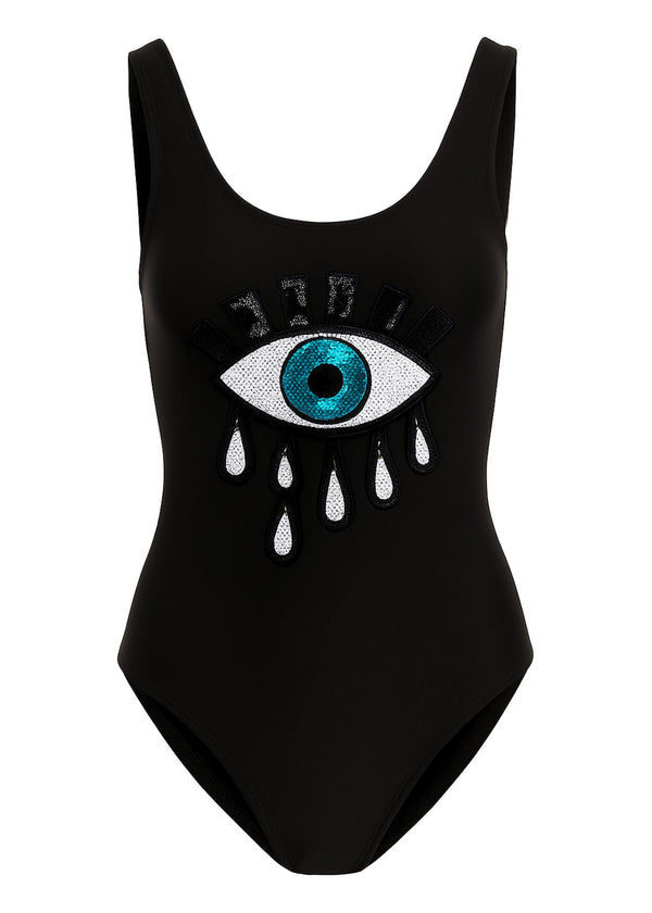 stella cove Womens Bathing Suit with Sequin Eye Applique