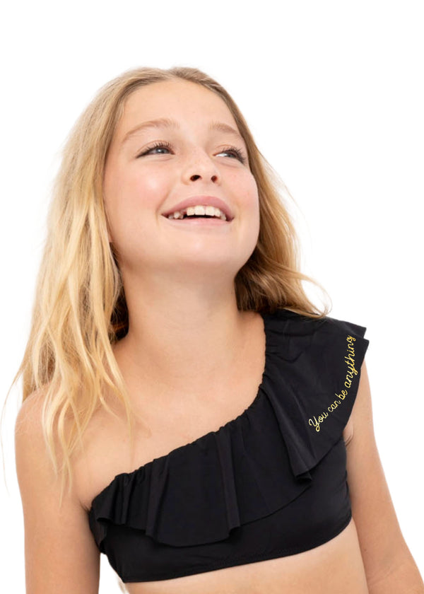 Stella Cove "You Can Be Anything" Black One Shoulder Bikini