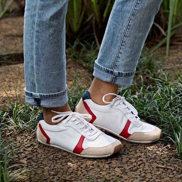 Step Ahead Pesso Lugana Beige/White/Red/Navy