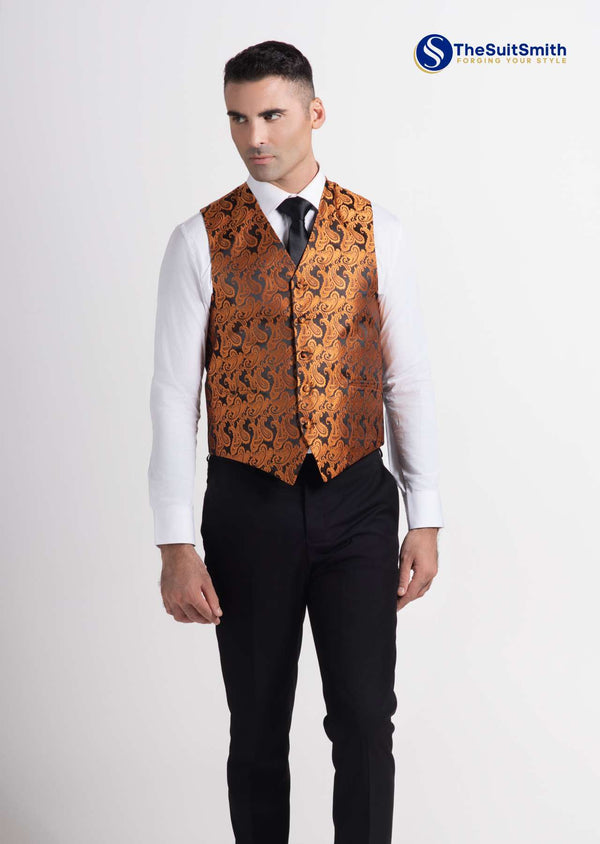 Step N Style Men's Microfiber Paisley Designer Vest