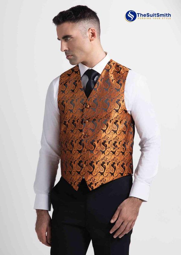 Step N Style Men's Microfiber Paisley Designer Vest