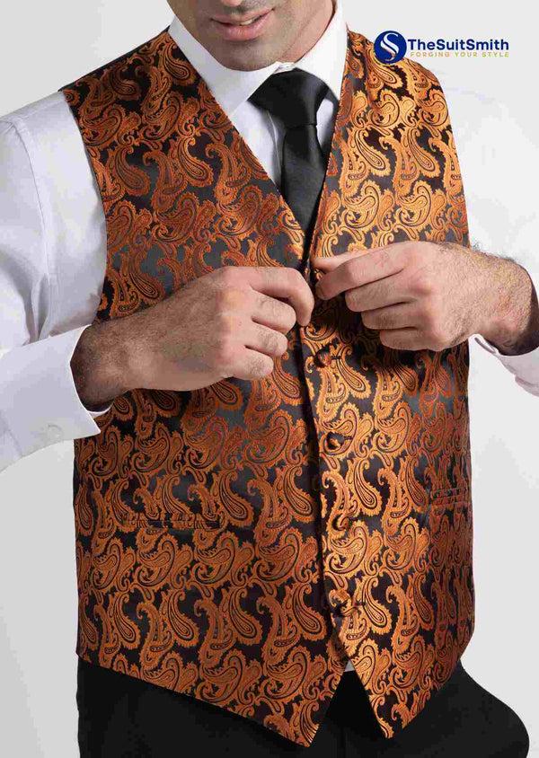 Step N Style Men's Microfiber Paisley Designer Vest