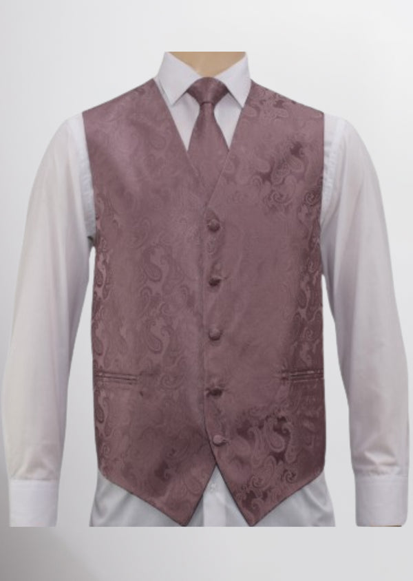 step n style Men's Microfiber Paisley Vest (Dark Mocha)