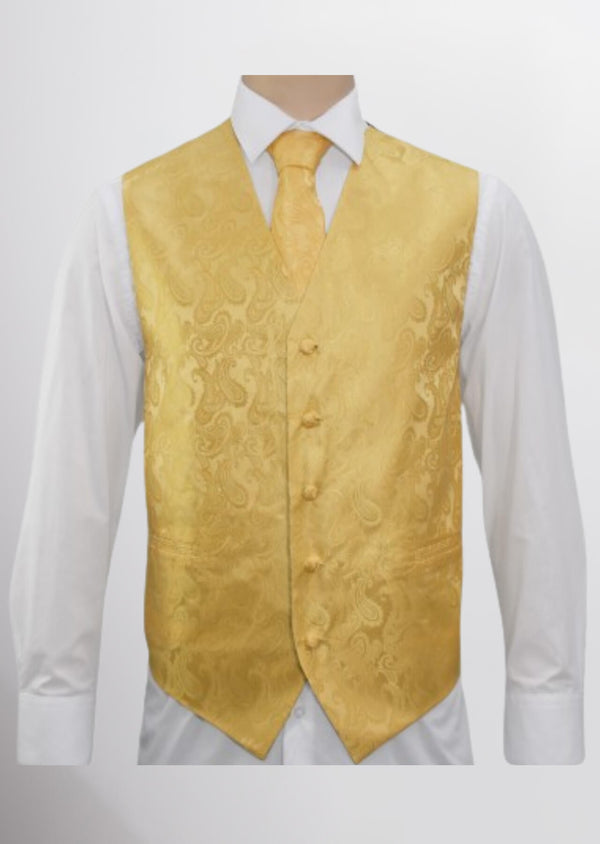 step n style Men's Microfiber Paisley Vest (Golden Oak)