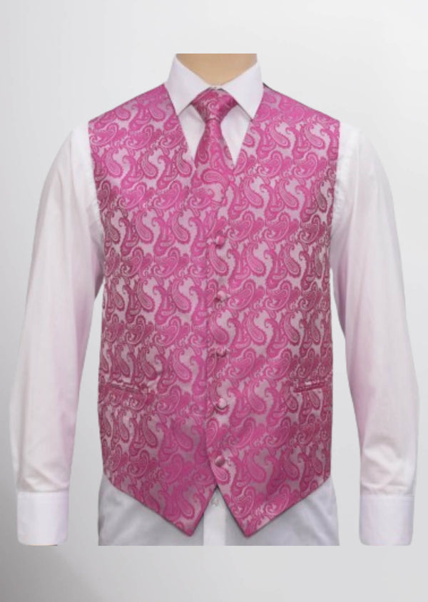 step n style Men's Microfiber Paisley Vest (Rosewood)
