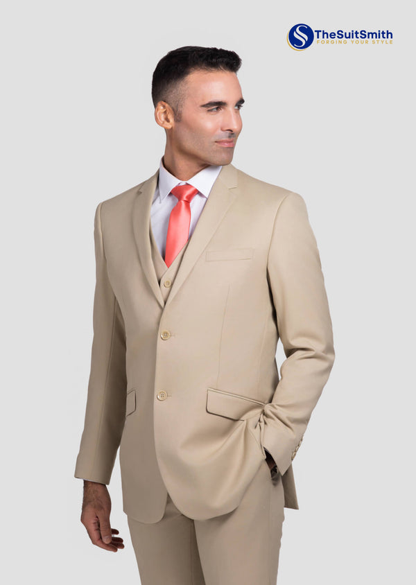 step n style 3 Piece Suit (Beige)