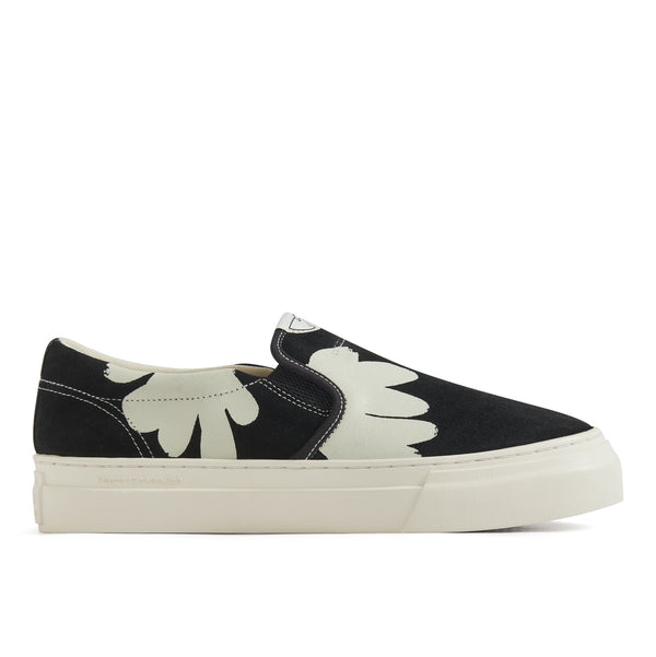 stepney workers club LISTER CUP SHROOMHANDS SUEDE BLACK-ECRU